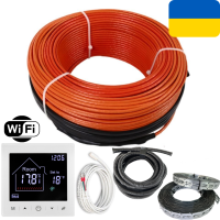 Комплект нагрівальний кабель Volterm  HR12 Вт м.пог для укладки теплої підлоги без стяжки + терморегулятор сенсорний програмований EcoReg  M2 з WiFi